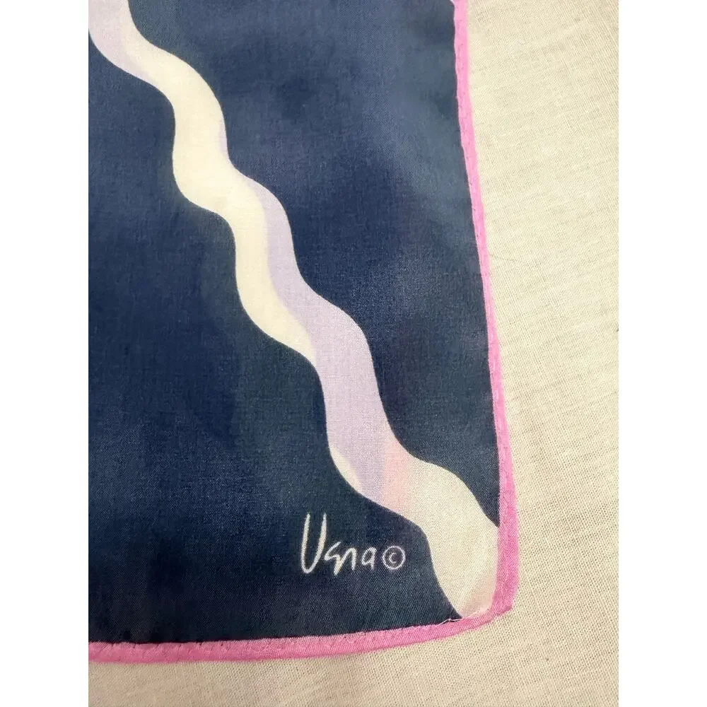 Authentic Vintage Vera Rectangular Silk Purple Pink Silk Scarf